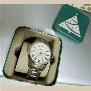 Fossil Watch In Xmas Tin box